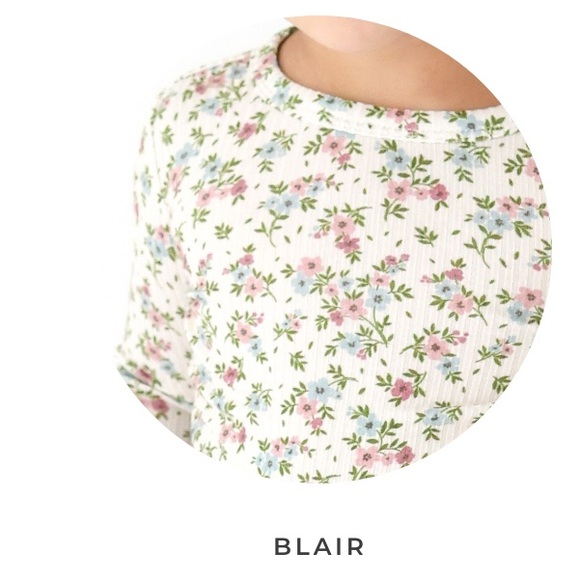 Posh Peanut Blair Floral One piece Convertible Footed Sleeper 2T Bamboo Pajamas - Picture 7 of 7